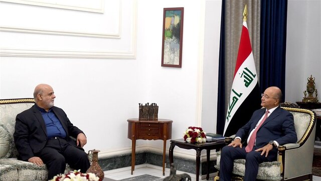 دیدار مسجدی با برهم صالح در پایان ماموریت خود در عراق دیدار مسجدی با برهم صالح در پایان ماموریت خود در عراق