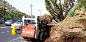 رانش خاک فضای سبز بزرگراه شهید همت متوقف شد