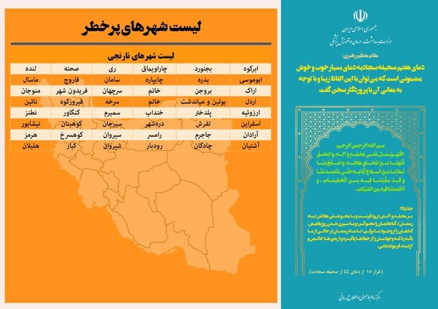 جدیدترین طرح رنگ کرونا در شهرهای کشور / فقط دو شهر به رنگ قرمز