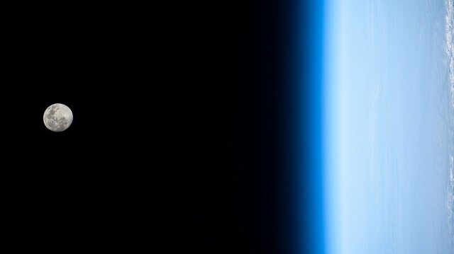 شکوه ماه از منظر ایستگاه فضایی بینالمللی