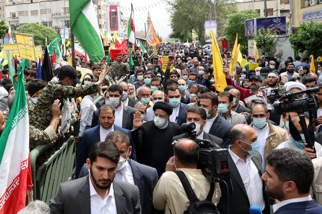 رئیسی: همبستگی امت اسلامی در راهپیمایی روز قدس به نابودی رژیم صهیونیستی منتهی خواهد شد رئیسی: همبستگی امت اسلامی در راهپیمایی روز قدس به نابودی رژیم صهیونیستی منتهی خواهد شد