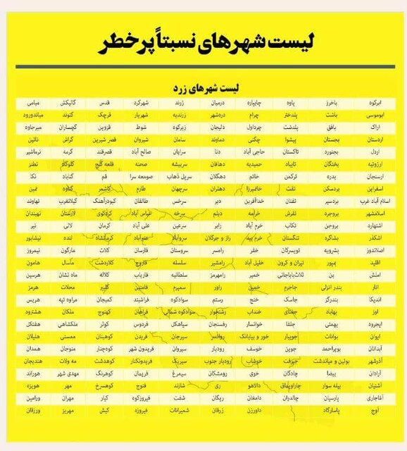 شهر قرمز و نارنجی کرونایی نداریم
