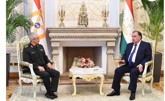 دیدار سرلشکر باقری با رییس‌جمهوری تاجیکستان
