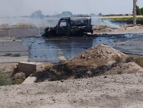 قاچاقچیان با آتش زدن دو خودروی ۱۴ میلیاردی خود، متواری شدند