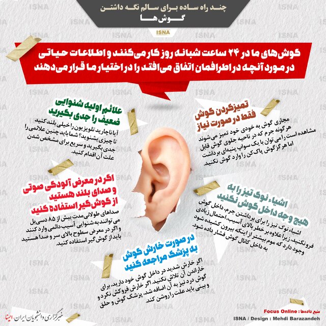 اینفوگرافیک / چند راه ساده برای سالم نگه داشتن گوشها