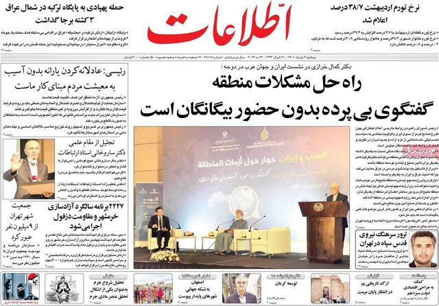 صفحه نخست روزنامه‌های دوشنبه