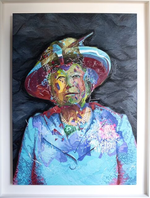 ربات "آیدا" پرترهای از ملکه الیزابت دوم کشید