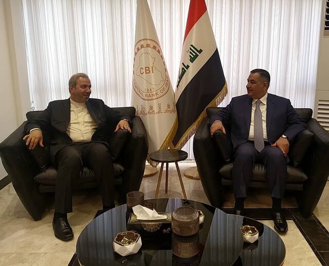 پیگیری مطالبات ایران از بغداد در دیدار سفیر کشورمان با رییس بانک مرکزی عراق