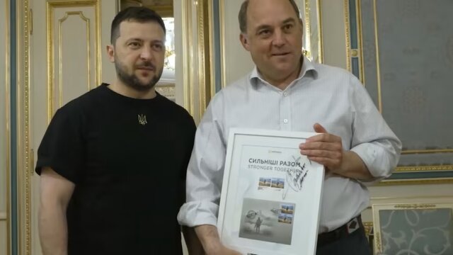 دیدار وزیر دفاع انگلیس با رئیس‌جمهور و همتای اوکراینی در کی‌یف