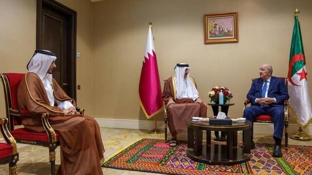 روابط دوجانبه؛ محور گفت‌وگوی امیر قطر و رئیس جمهوری الجزایر