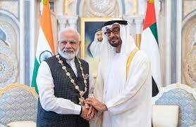 دیدار نخست وزیر هند با رئیس دولت امارات در ابوظبی