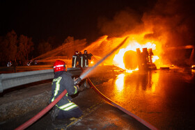 انفجار و آتش سوزی مرگبار تانکر حامل سوخت - قم