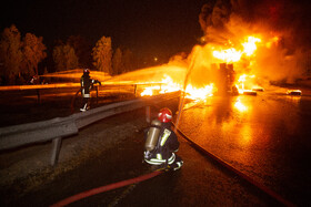 انفجار و آتش سوزی مرگبار تانکر حامل سوخت - قم