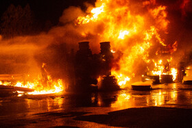 انفجار و آتش سوزی مرگبار تانکر حامل سوخت - قم