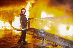 انفجار و آتش سوزی مرگبار تانکر حامل سوخت - قم