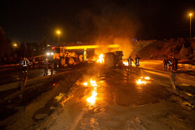 انفجار و آتش سوزی مرگبار تانکر حامل سوخت - قم