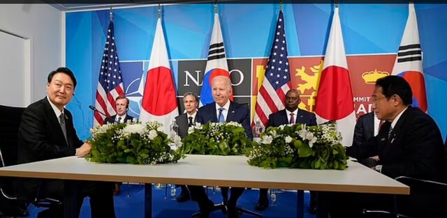 کره شمالی همکاری نظامی ژاپن-کره جنوبی-آمریکا را محکوم کرد کره شمالی همکاری نظامی ژاپن-کره جنوبی-آمریکا را محکوم کرد