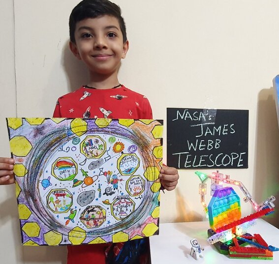 نقاشی نوجوان ایرانی در مورد اکتشافات "تلسکوپ فضایی جیمز وب"