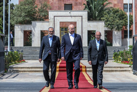 مراسم بدرقه رییس مجلس به ازبکستان