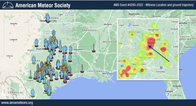 یک گلوله آتشین آسمان تگزاس را روشن کرد