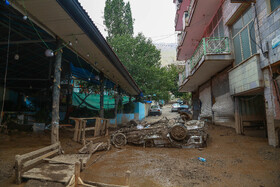 خسارات وارد شده از جاری شدن سیلاب و رانش زمین در امامزاده داوود تهران