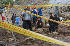 خسارات وارد شده از جاری شدن سیلاب و رانش زمین در امام‌زاده داوود تهران