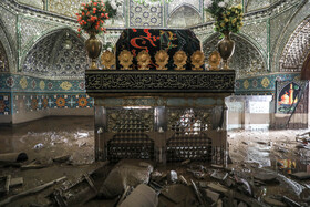 خسارات وارد شده از جاری شدن سیلاب و رانش زمین در امام‌زاده داوود تهران