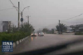 ویدئو / آبگرفتگی معابر شهری ایذه، پس از وقوع باران