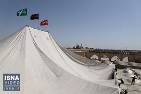 ویدئو / آئین برافراشتن خیمه «هارونیه» در اصفهان