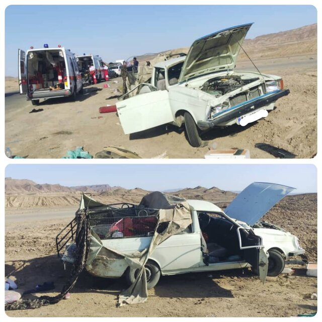 واژگونی مرگبار وانت در راور کرمان