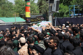 پیکر شهید آسیمه هفت سال پس از شهادت در کرج تشییع شد