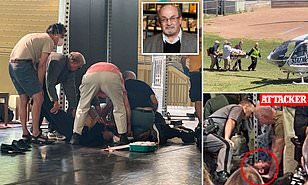 حمله به سلمان رشدی در نیویورک و انتقال او به بیمارستان/ ضارب تا ١٥ بار چاقو زده