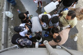 آبرسانی با تانکر در شهر همدان