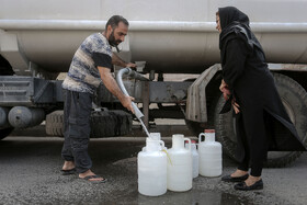 آبرسانی با تانکر در شهر همدان