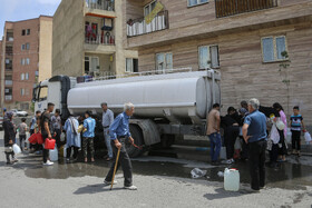 آبرسانی با تانکر در شهر همدان