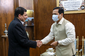 ساربادانا سونوال وزیر بنادر و کشتیرانی هندوستان در دیدار با محمد مخبر، معاون اول رئیس جمهور