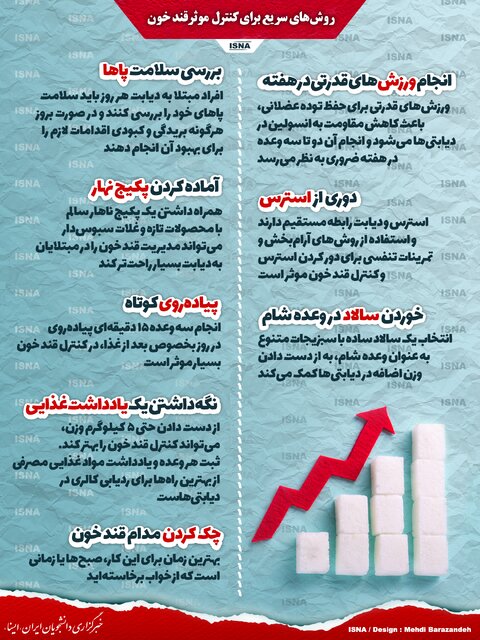 اینفوگرافیک / روشهای سریع برای کنترل موثر قند خون