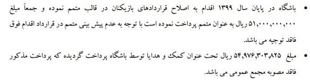 مروری بر ابهامات مالی سپاهان در گزارش تحقیق و تفحص مجلس 3 پایگاه خبری ججین مروری بر تخلفات مالی سپاهان در گزارش تحقیق و تفحص مجلس!