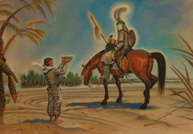 لحظه شهادت امام حسین(ع) در یک نقاشی جدید