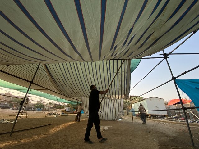 تصاویری از آمادهسازی کربلا برای اربعین