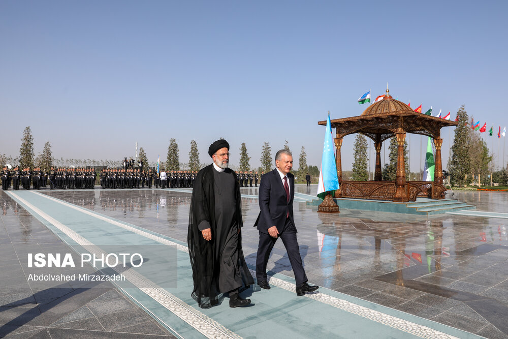 استقبال رسمی شوکت میرضیایف، رییس جمهور ازبکستان از ابراهیم رییسی