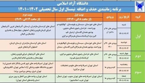 امروز، آخرین مهلت حذف و اضافه دانشجویان دانشگاه آزاد