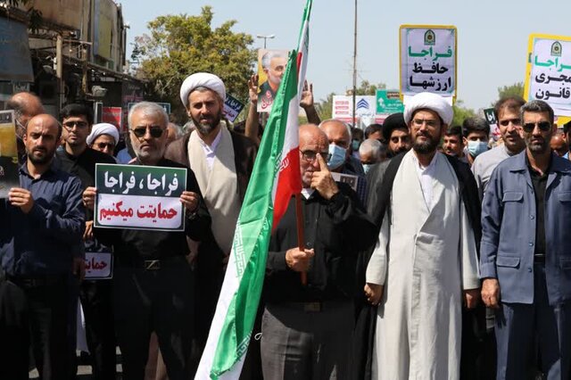 راهپیمایی مردم بوشهر در پی محکومیت ناآرامیهای اخیر