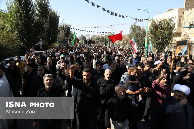 اجتماع سوگواران یزدی ارتحال رسول الله در محکومیت اغتشاشگران