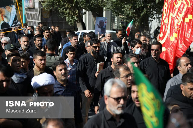 اجتماع سوگواران یزدی ارتحال رسول الله در محکومیت اغتشاشگران