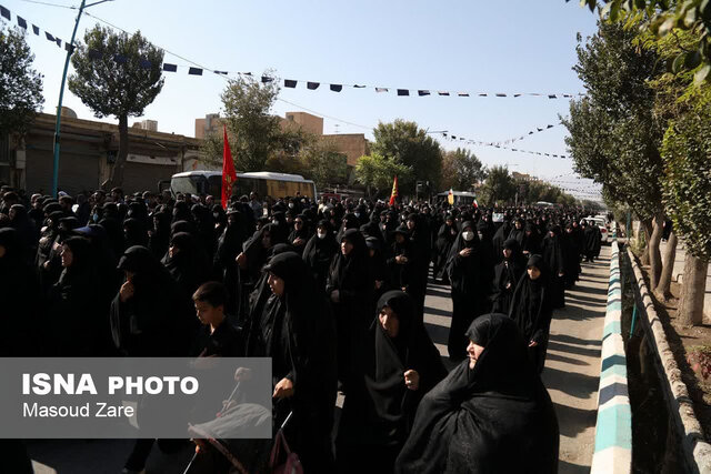 اجتماع سوگواران یزدی ارتحال رسول الله در محکومیت اغتشاشگران