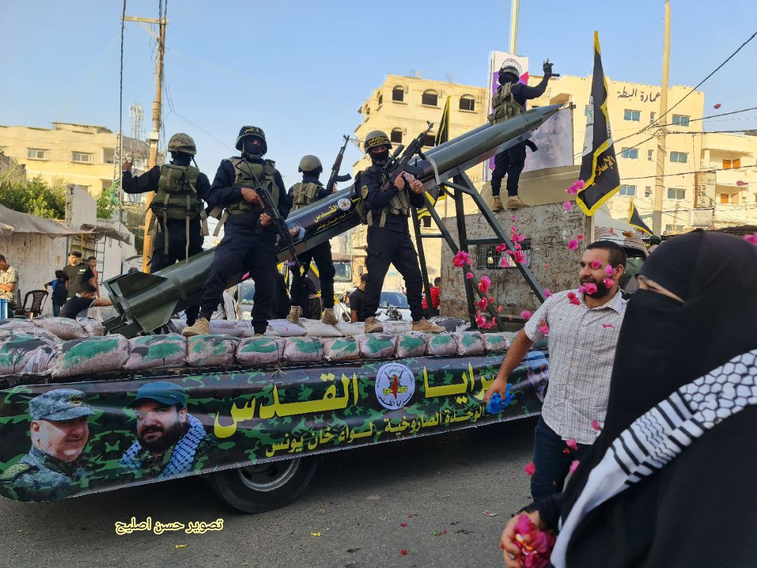 رژه نظامی گردانهای سرایا القدس در نوار غزه