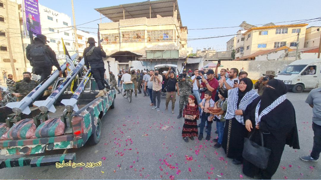 رژه نظامی گردانهای سرایا القدس در نوار غزه