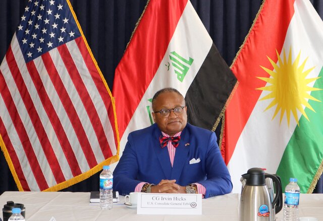 ایرون هیکس، سرکنسول آمریکا در اقلیم کردستان عراق آمریکا بزرگترین کنسولگری خود را در اربیل عراق احداث میکند