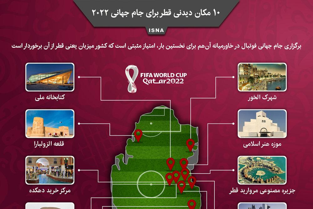 اینفوگرافیک / ۱۰ مکان دیدنی قطر برای جام جهانی ۲۰۲۲